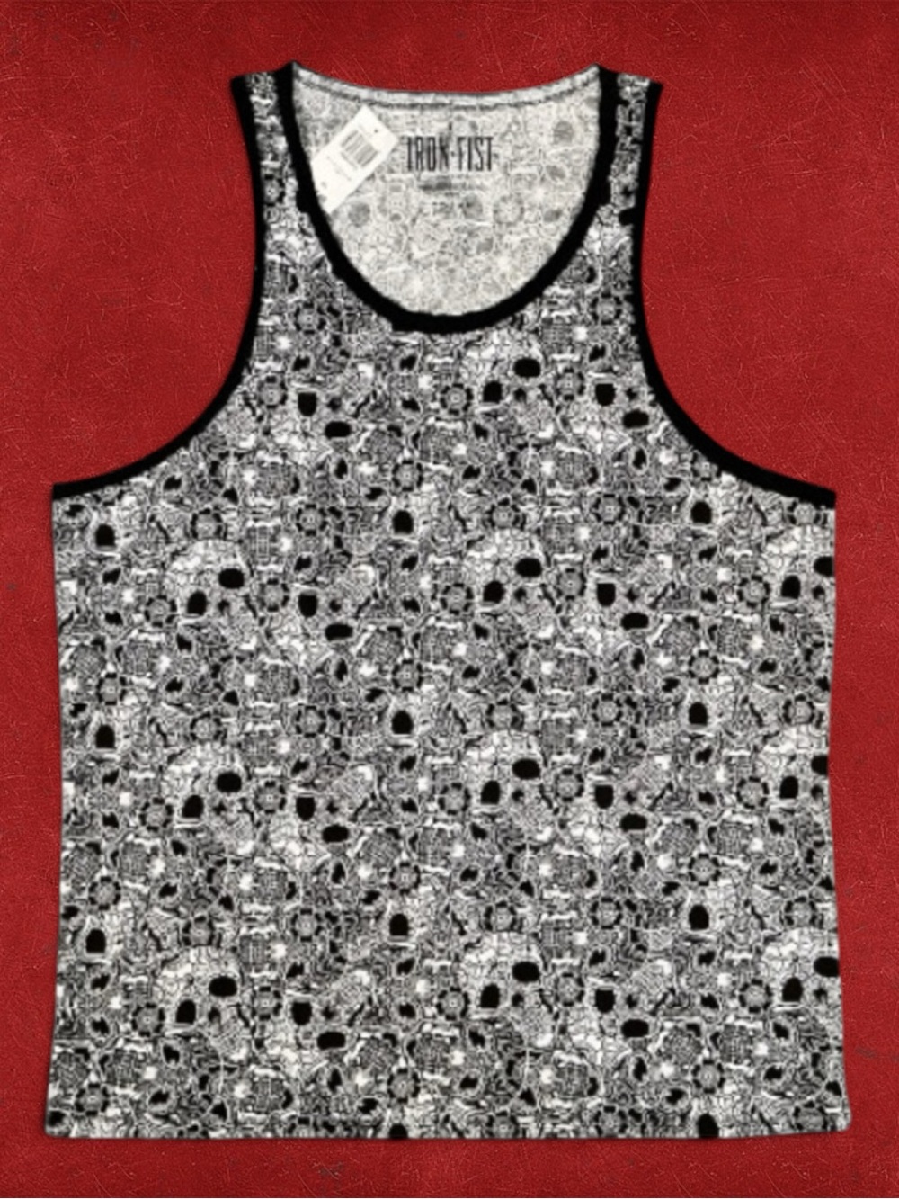 Iron Fist Hot Topic Tank Top Black White Sugar Skull 100% Cotton Casual XL NWT